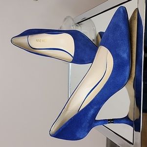 Suede Colbat Blue Heels